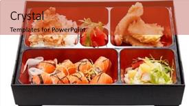  Presentation with japan food - Slide deck featuring bento japan food background and a red colored foreground