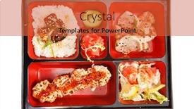  Presentation with japan food - Presentation theme consisting of bento japan food background and a red colored foreground