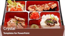  Presentation with japan food - Amazing presentation theme having bento japan food backdrop and a tawny brown colored foreground