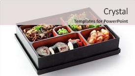  Presentation with lunch - Beautiful slides featuring bento lunch - sushi salad backdrop and a lemonade colored foreground