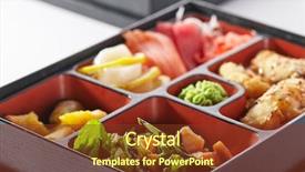  Presentation with sushi - Cool new theme with bento lunch - sushi salad backdrop and a tawny brown colored foreground