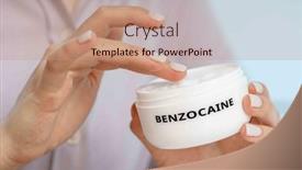  Presentation with pain relief - Presentation design featuring benzocaine-a-topical-anesthetic-cream background and a coral colored foreground