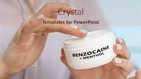  Presentation with cream - Presentation design featuring benzocaine-menthol-a-topical-analgesic background and a coral colored foreground