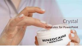  Presentation with cream - PPT theme having benzocaine-menthol-a-topical-analgesic background and a coral colored foreground