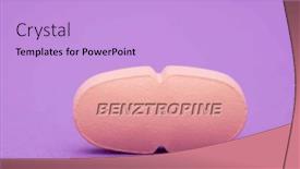  Presentation with pharmaceutical - Presentation with benztropine-pharmaceutical-medicine-pills-tablet background and a light blue colored foreground