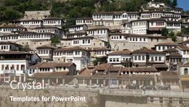  Presentation with albania - Audience pleasing theme consisting of berat-albania-october-01-2016 backdrop and a gray colored foreground