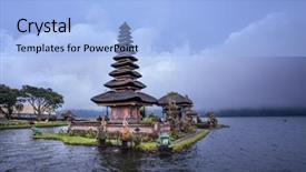  Presentation with history indonesia - Cool new slide deck with beratan lake bali indonesia backdrop and a light blue colored foreground