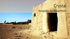  Presentation with africa - Theme enhanced with berber house in sahara desert background and a  colored foreground