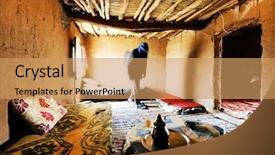  Presentation with sahara - Theme with berber room sahara desert africa background and a coral colored foreground