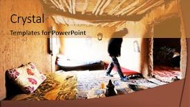  Presentation with sahara - Presentation having berber room sahara desert africa background and a gold colored foreground