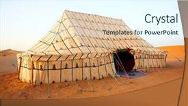  Presentation with sahara - Cool new presentation theme with berber tent in sahara desert backdrop and a cool aqua colored foreground