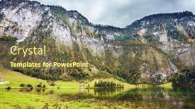  Presentation with ecotourism - Beautiful PPT theme featuring berchtesgaden-in-germany-pretty-lake backdrop and a tawny brown colored foreground