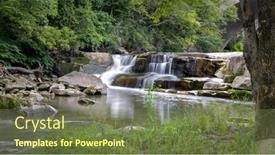  Presentation with cleveland ohio - PPT theme having berea-falls-scenic-view background and a tawny brown colored foreground