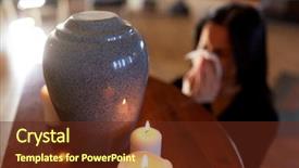  Presentation with people crying - PPT theme enhanced with bereavement - cremation people and mourning concept background and a tawny brown colored foreground