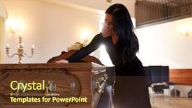  Presentation with people crying - Slides consisting of bereavement - people and mourning concept background and a tawny brown colored foreground