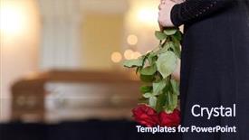  Presentation with bereavement - PPT theme featuring bereavement - people and mourning concept background and a wine colored foreground