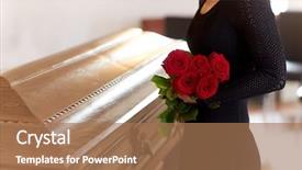  Presentation with bereavement - Audience pleasing slides consisting of bereavement - people and mourning concept backdrop and a coral colored foreground