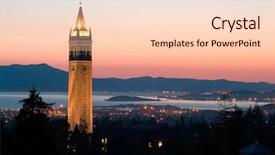  Presentation with chandigarh university - Audience pleasing PPT theme consisting of berkeley university sather tower california backdrop and a  colored foreground
