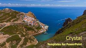  Presentation with island - PPT theme having berlenga-island-portugal-nature-background background and a tawny brown colored foreground