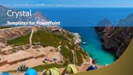  Presentation with island - Cool new slide deck with berlenga-island-portugal-nature-background backdrop and a teal colored foreground