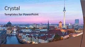  Presentation with dish tower - Cool new theme with berlin at night with tv backdrop and a light blue colored foreground