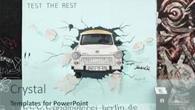  Presentation with berlin wall - Theme enhanced with berlin-august-22-famous-painting background and a sky blue colored foreground