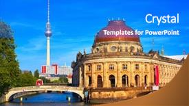  Presentation with museum - Cool new slide deck with berlin bode museum dome backdrop and a cobalt blue colored foreground