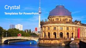  Presentation with history - Presentation design featuring berlin bode museum dome background and a teal colored foreground