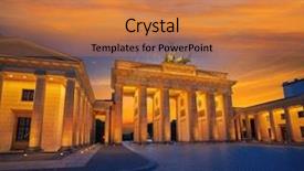  Presentation with railway gate - Audience pleasing PPT theme consisting of berlin brandenburg gate brandenburger tor backdrop and a  colored foreground