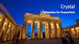  Presentation with school gate - Colorful presentation design enhanced with berlin brandenburg gate brandenburger tor backdrop and a  colored foreground