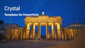  Presentation with shenandoah north gate - Slide deck with berlin brandenburg gate brandenburger tor background and a ocean colored foreground