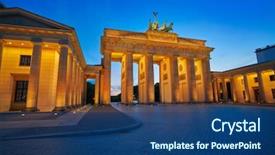  Presentation with sunset - Colorful PPT theme enhanced with berlin brandenburg gate brandenburger tor backdrop and a  colored foreground