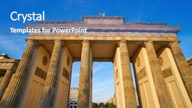  Presentation with school house gate - Slide deck enhanced with berlin brandenburg gate brandenburger tor background and a teal colored foreground
