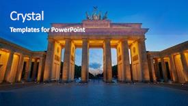  Presentation with history - Amazing PPT theme having berlin brandenburg gate brandenburger tor backdrop and a teal colored foreground