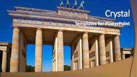  Presentation with school house gate - Colorful slide set enhanced with berlin brandenburg gate brandenburger tor backdrop and a  colored foreground
