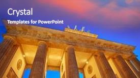  Presentation with sunset - PPT theme enhanced with berlin brandenburg gate brandenburger tor background and a  colored foreground