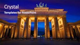  Presentation with north gate shenandoah park - Presentation design consisting of berlin brandenburg gate brandenburger tor background and a navy blue colored foreground