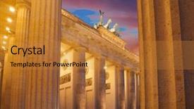  Presentation with railway gate - Beautiful PPT theme featuring berlin brandenburg gate brandenburger tor backdrop and a  colored foreground