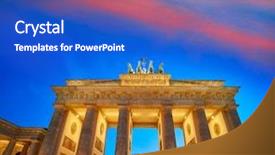  Presentation with school house gate - Slide set with berlin brandenburg gate brandenburger tor background and a  colored foreground