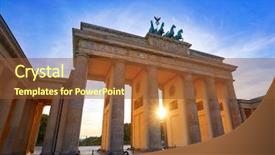  Presentation with school gate - Slide set enhanced with berlin brandenburg gate brandenburger tor background and a tawny brown colored foreground
