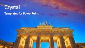  Presentation with railway gate - PPT theme having berlin brandenburg gate brandenburger tor background and a  colored foreground
