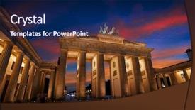  Presentation with sunset - Theme with berlin brandenburg gate brandenburger tor background and a  colored foreground