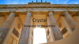  Presentation with railway gate - Cool new slide set with berlin brandenburg gate brandenburger tor backdrop and a coral colored foreground