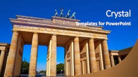  Presentation with school house gate - Presentation design enhanced with berlin brandenburg gate brandenburger tor background and a  colored foreground