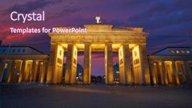  Presentation with sunset - Presentation theme with berlin brandenburg gate brandenburger tor background and a violet colored foreground