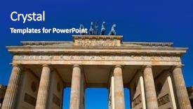  Presentation with school house gate - Beautiful PPT layouts featuring berlin brandenburg gate brandenburger tor backdrop and a ocean colored foreground