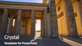  Presentation with school gate - PPT theme having berlin brandenburg gate brandenburger tor background and a dark gray colored foreground