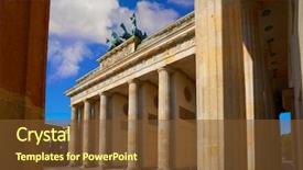  Presentation with school house gate - PPT theme consisting of berlin brandenburg gate brandenburger tor background and a tawny brown colored foreground