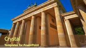  Presentation with school house gate - Colorful PPT theme enhanced with berlin brandenburg gate brandenburger tor backdrop and a tawny brown colored foreground