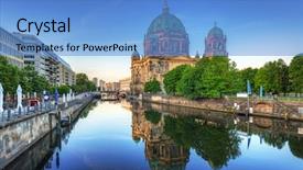  Presentation with history chartres cathedral - Slides having berlin cathedral berliner dom reflected background and a teal colored foreground